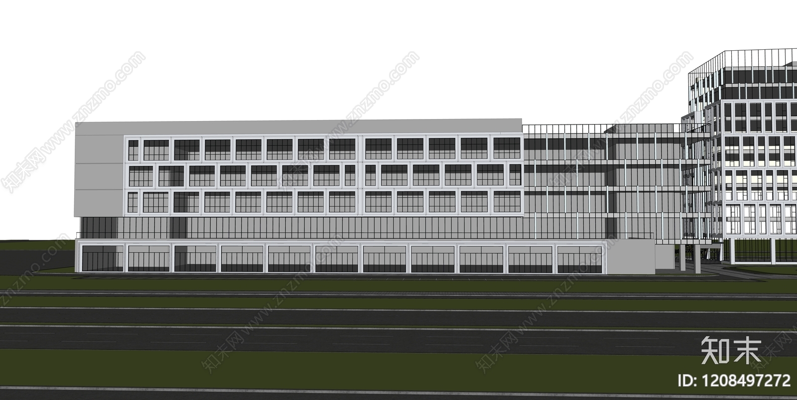 现代产业园办公楼SU模型下载【ID:1208497272】