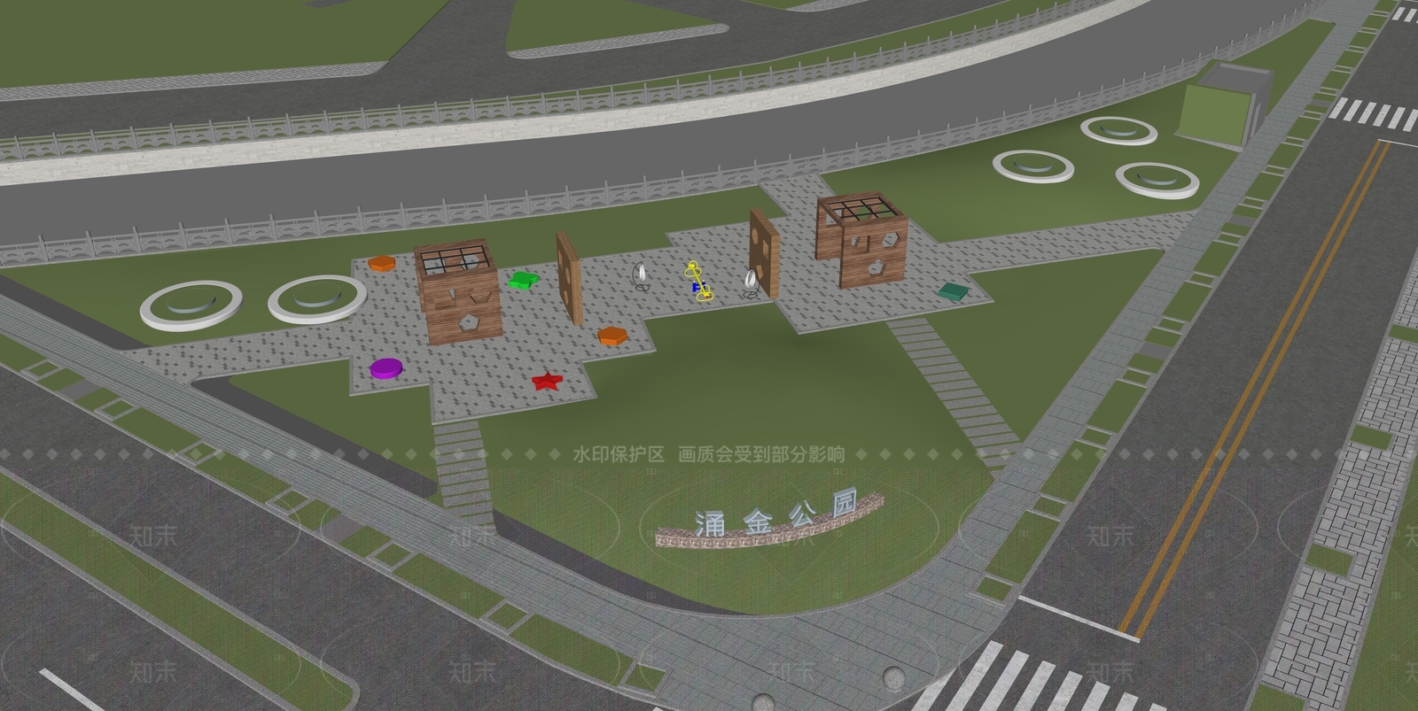 现代口袋公园SU模型下载【ID:1208497256】