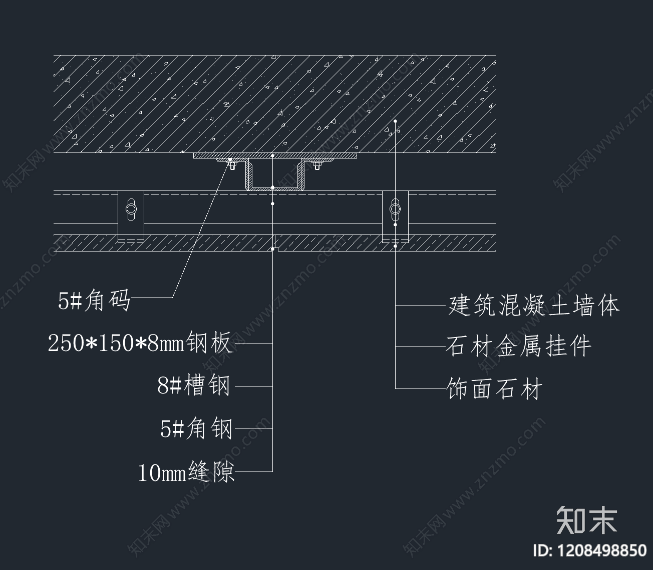墙面节点cad施工图下载【ID:1208498850】