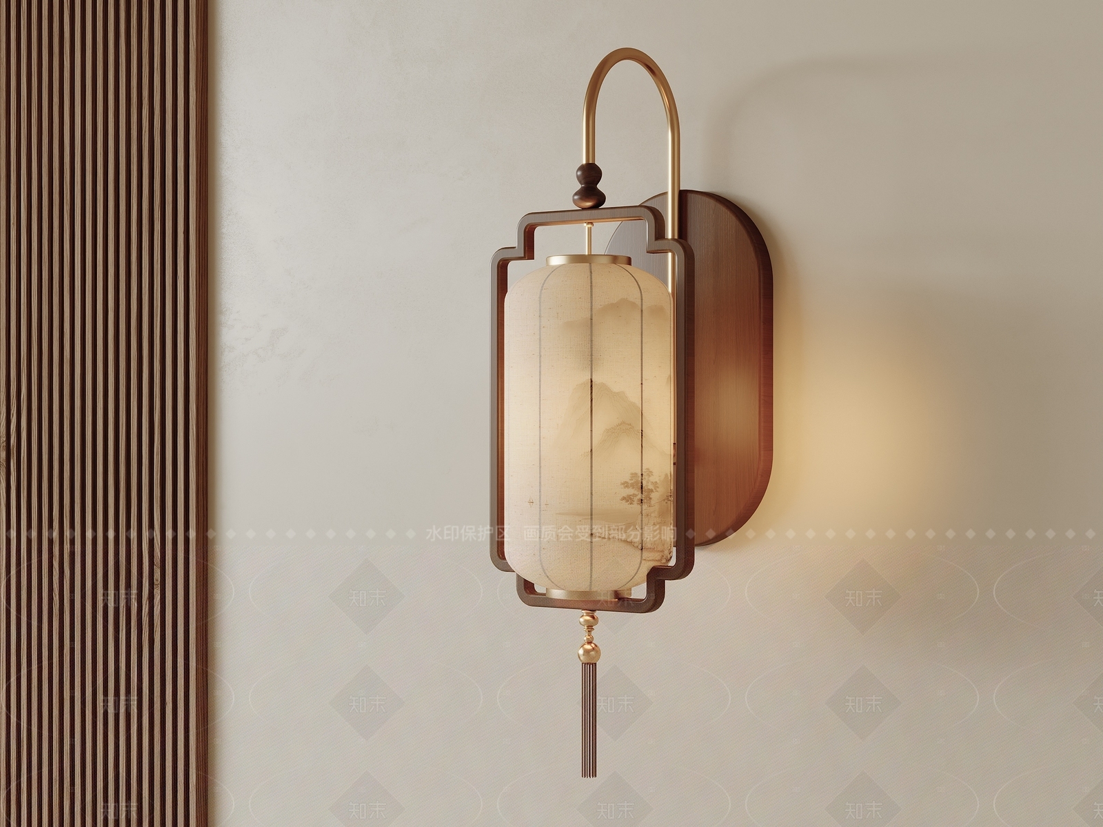 新中式床头壁灯3D模型下载【ID:1208498914】