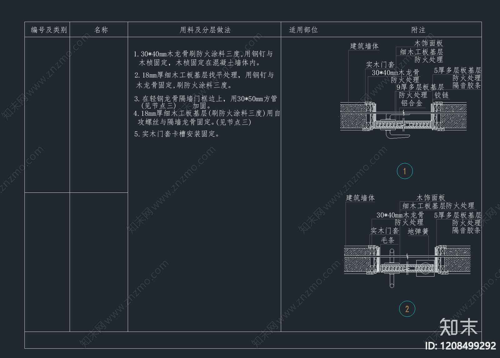 综合门节点cad施工图下载【ID:1208499292】