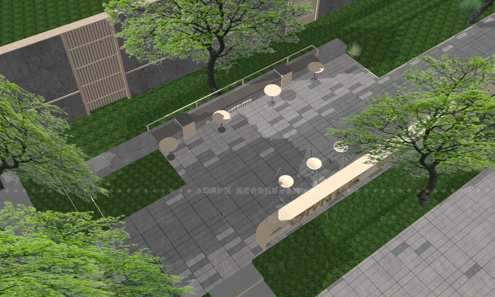 现代小区景观SU模型下载【ID:1208499608】