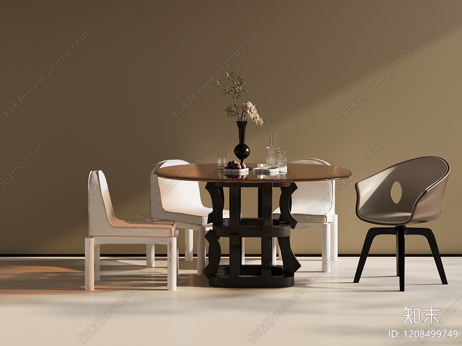 现代简约餐桌椅3D模型下载【ID:1208499749】