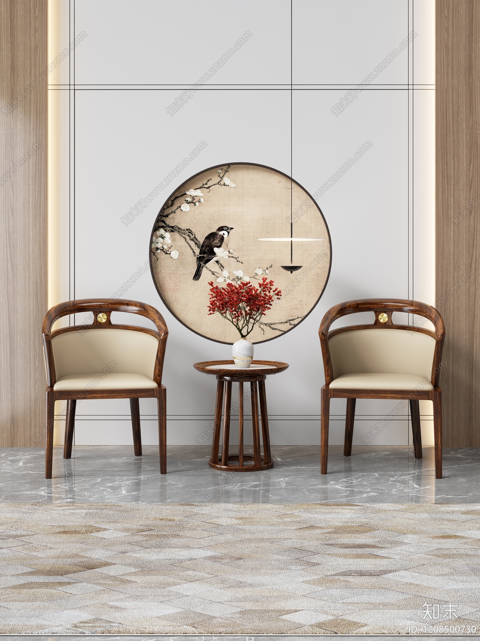 新中式休闲椅3D模型下载【ID:1208500730】