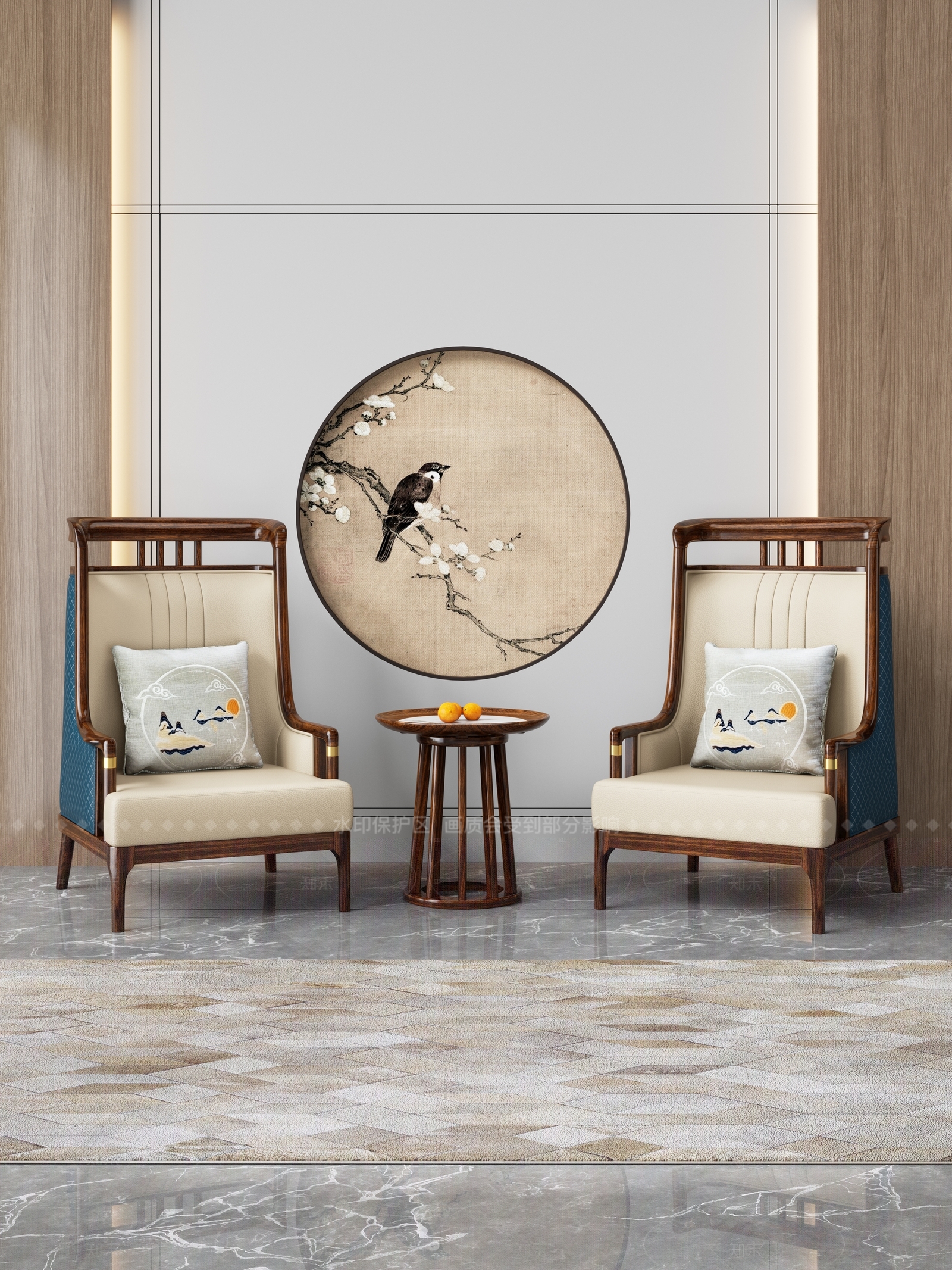 新中式休闲椅3D模型下载【ID:1208500783】