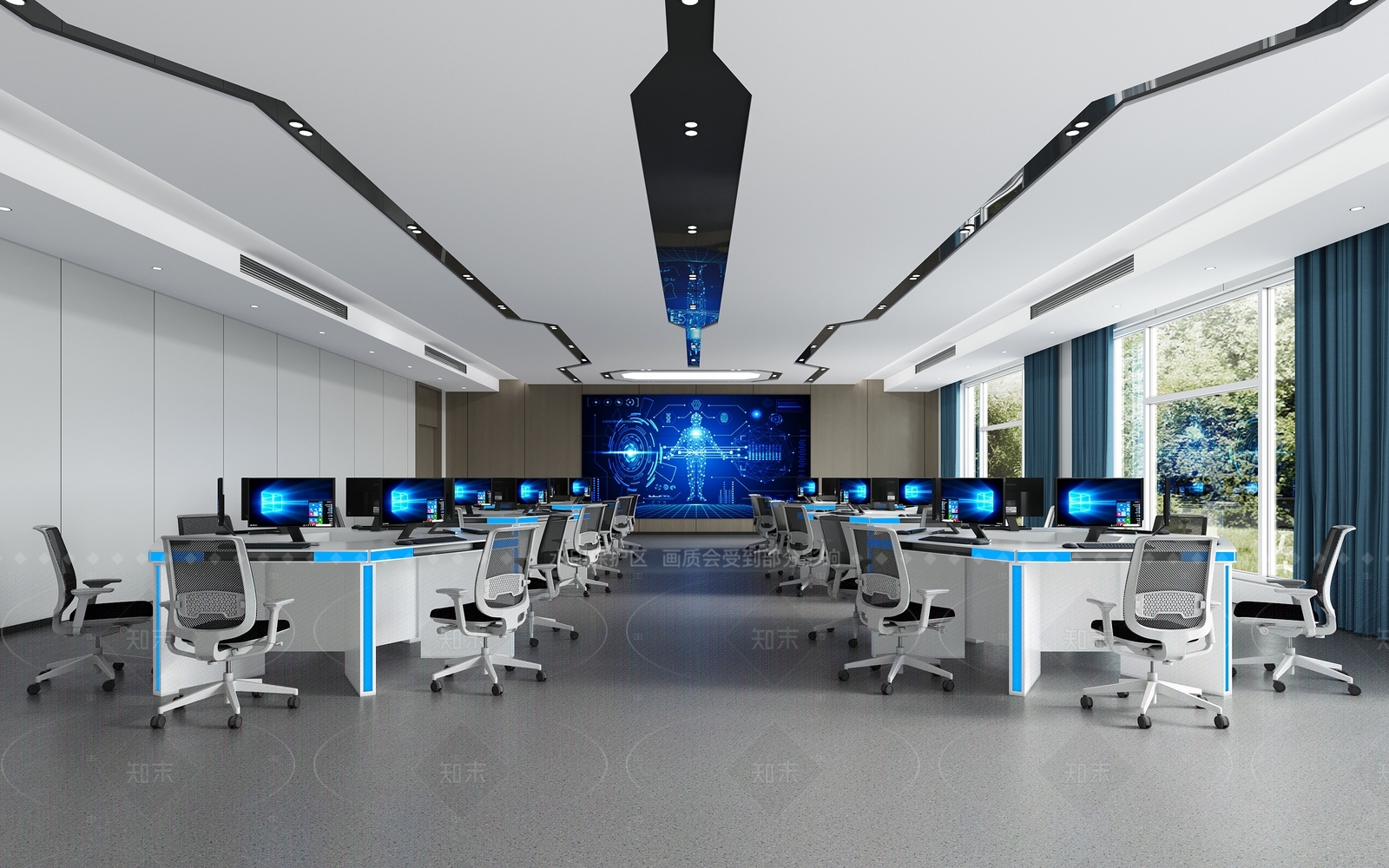 现代简约教室3D模型下载【ID:1208501040】