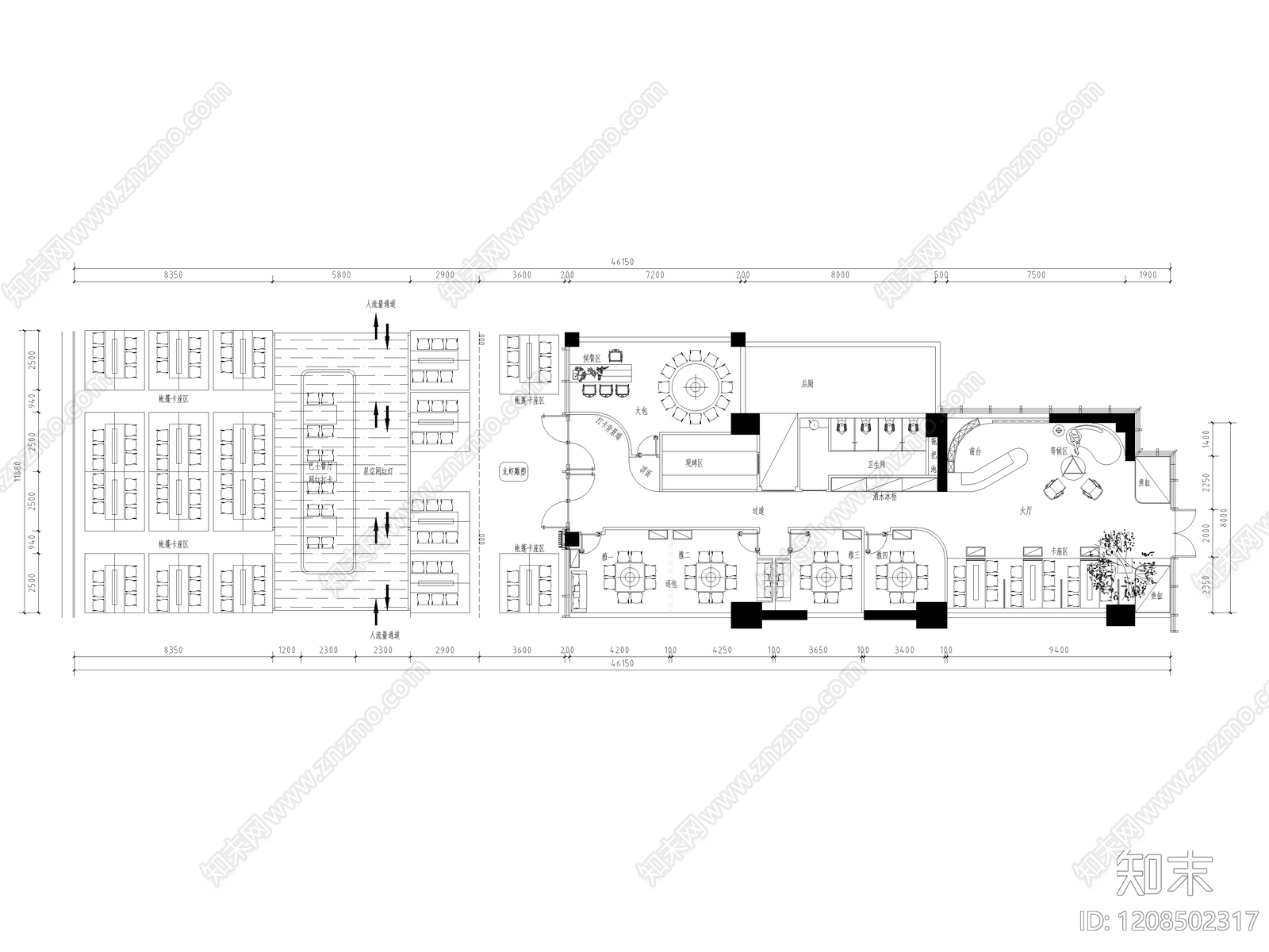 现代其他餐饮空间cad施工图下载【ID:1208502317】