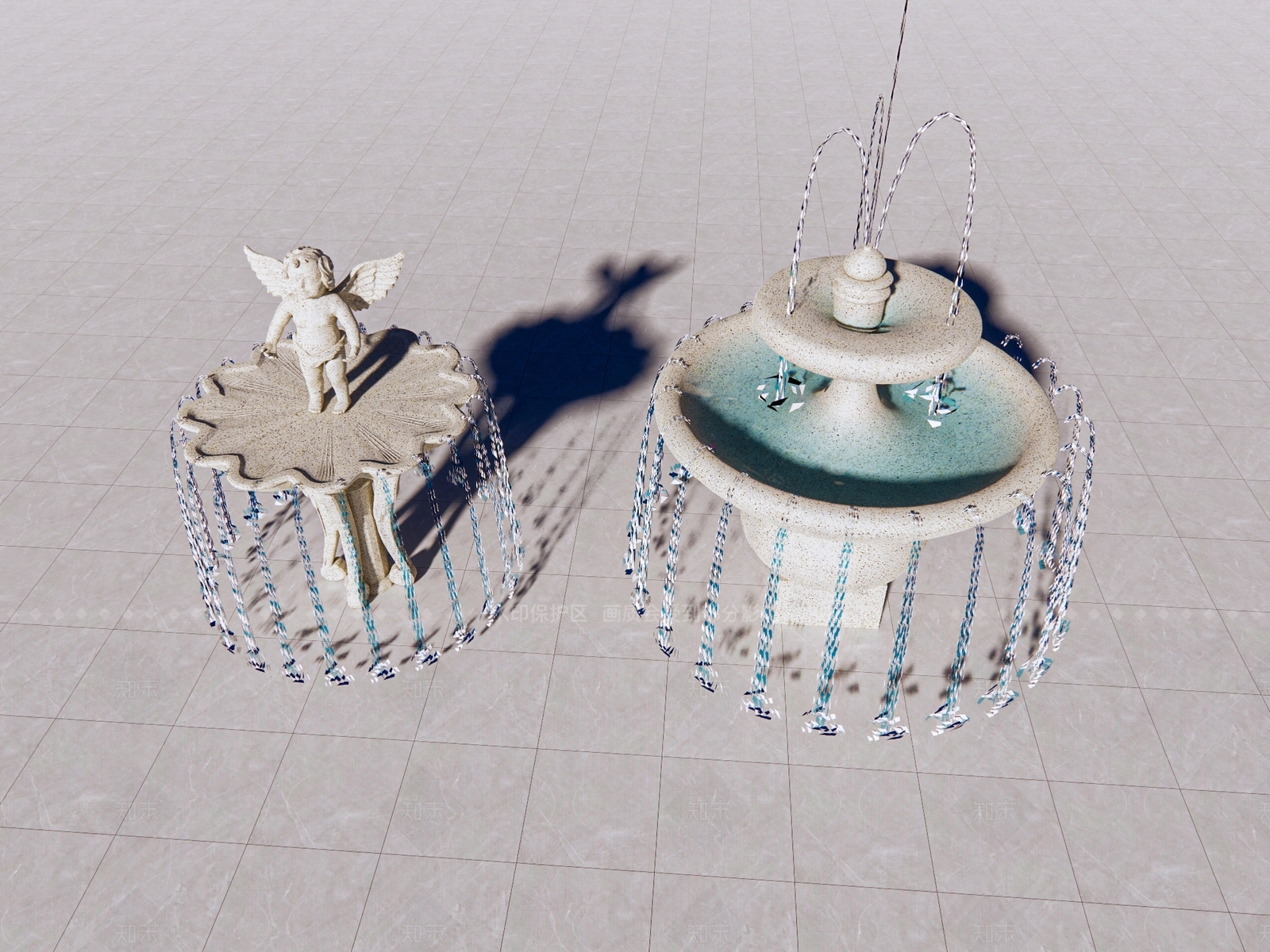 欧式法式喷泉SU模型下载【ID:1208502412】