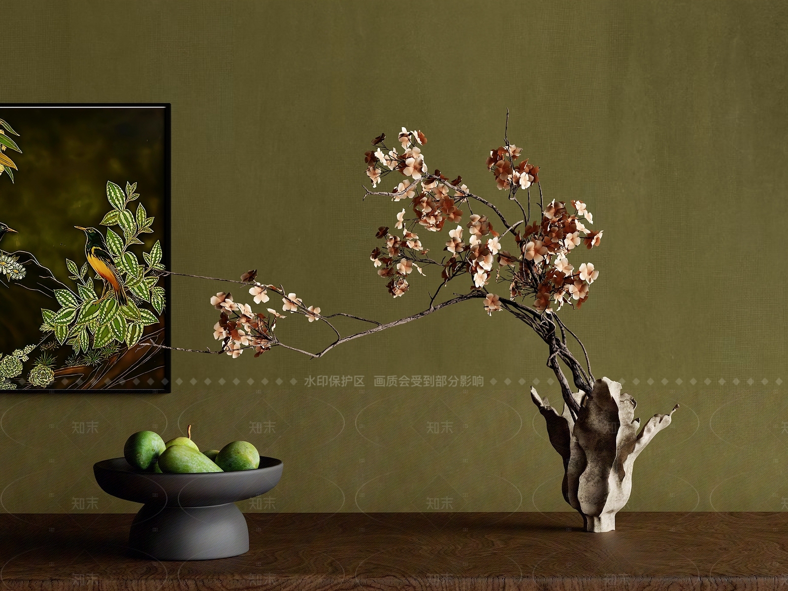 新中式花艺3D模型下载【ID:1208504878】