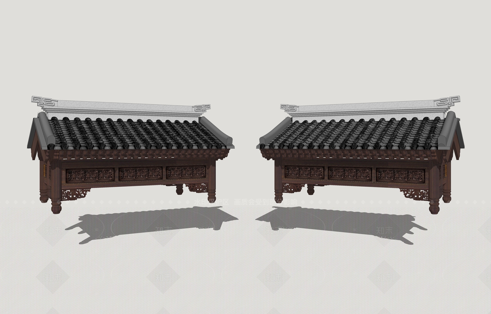 新中式屋檐SU模型下载【ID:1208505367】