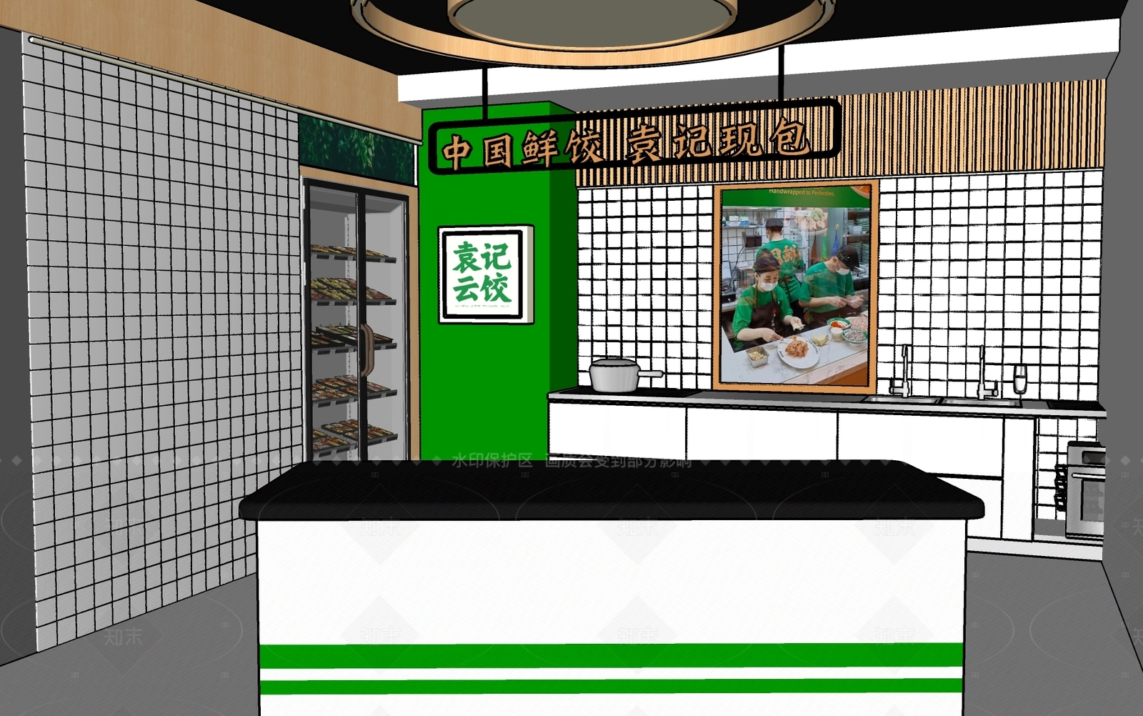 中式快餐店SU模型下载【ID:1208505699】