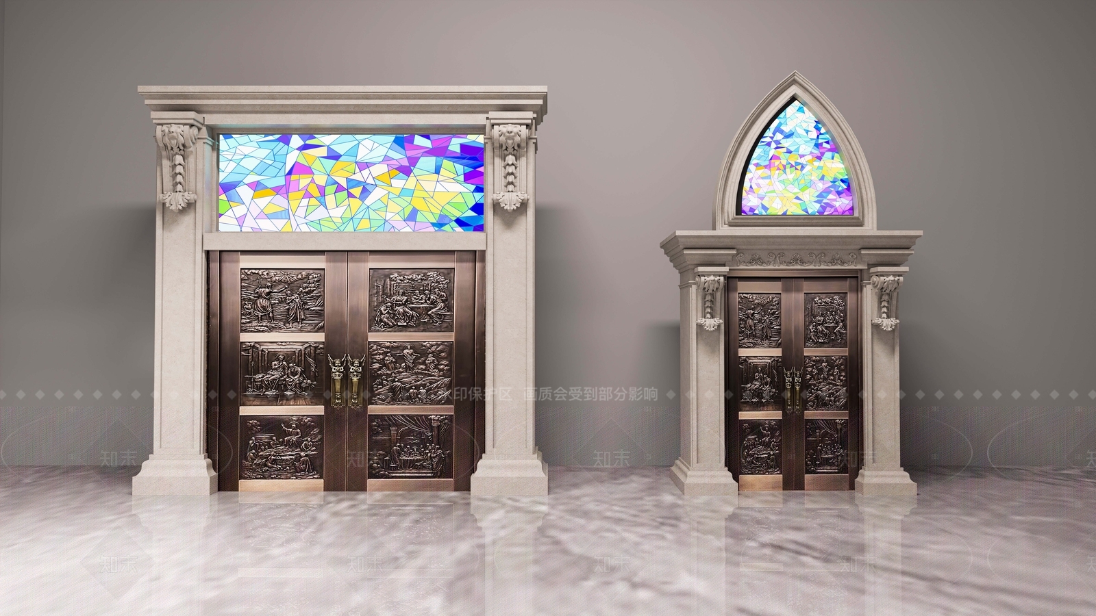 欧式门组合3D模型下载【ID:1208507072】