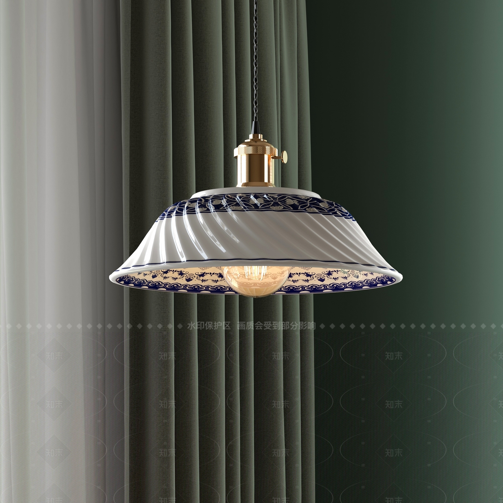 新中式日式餐厅吊灯SU模型下载【ID:1208507313】