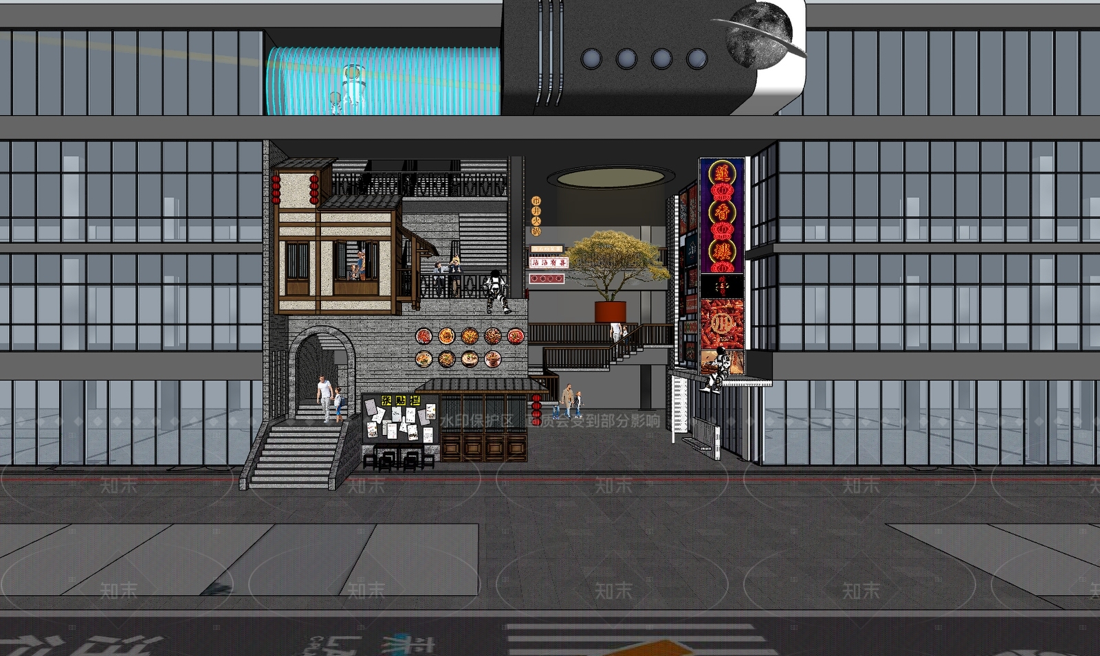 现代简约直播间SU模型下载【ID:1208508399】