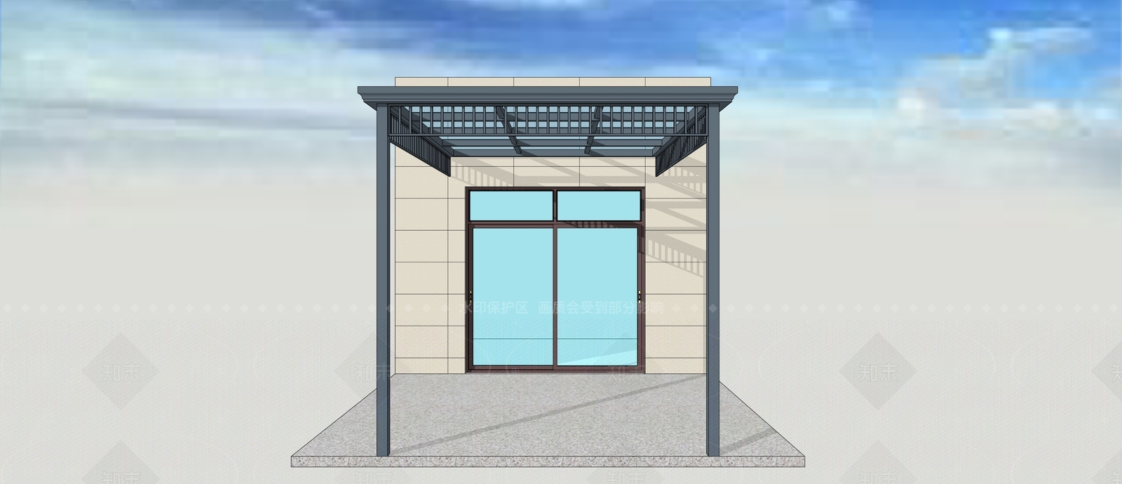 现代雨棚SU模型下载【ID:1208508535】