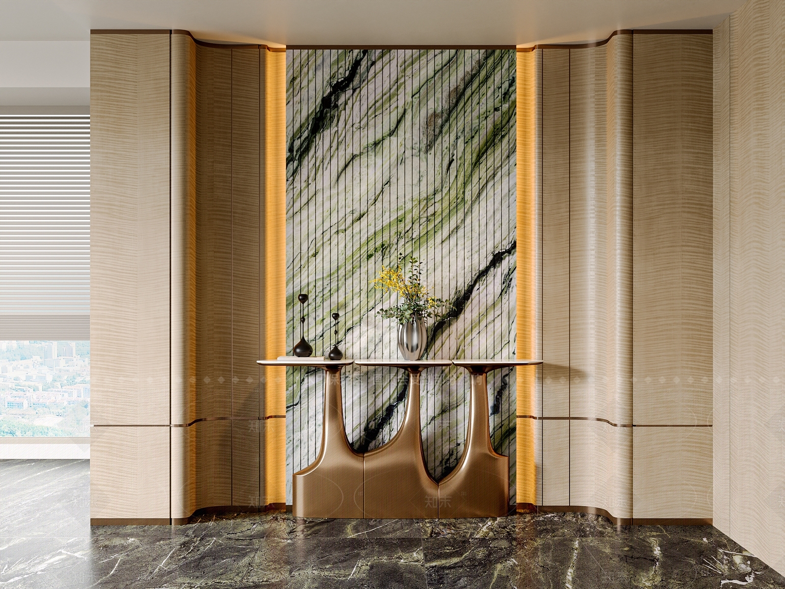 现代轻奢玄关3D模型下载【ID:1208512673】