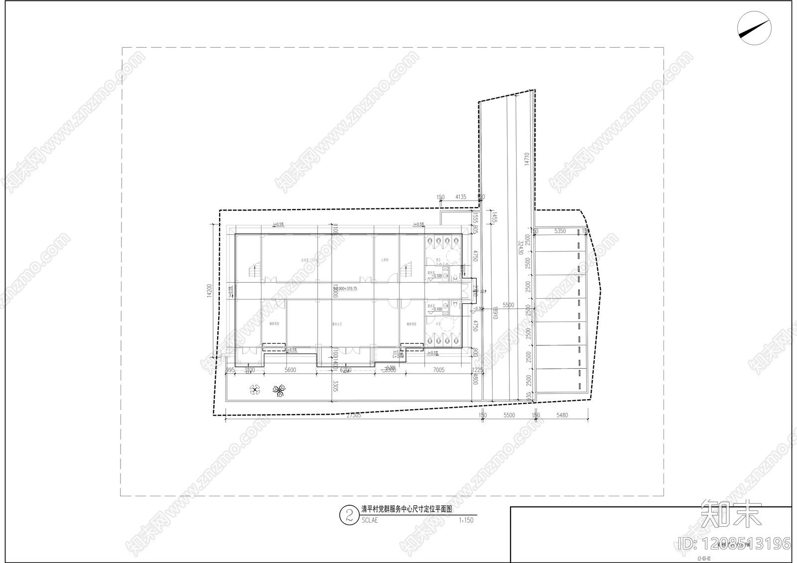 现代庭院cad施工图下载【ID:1208513196】