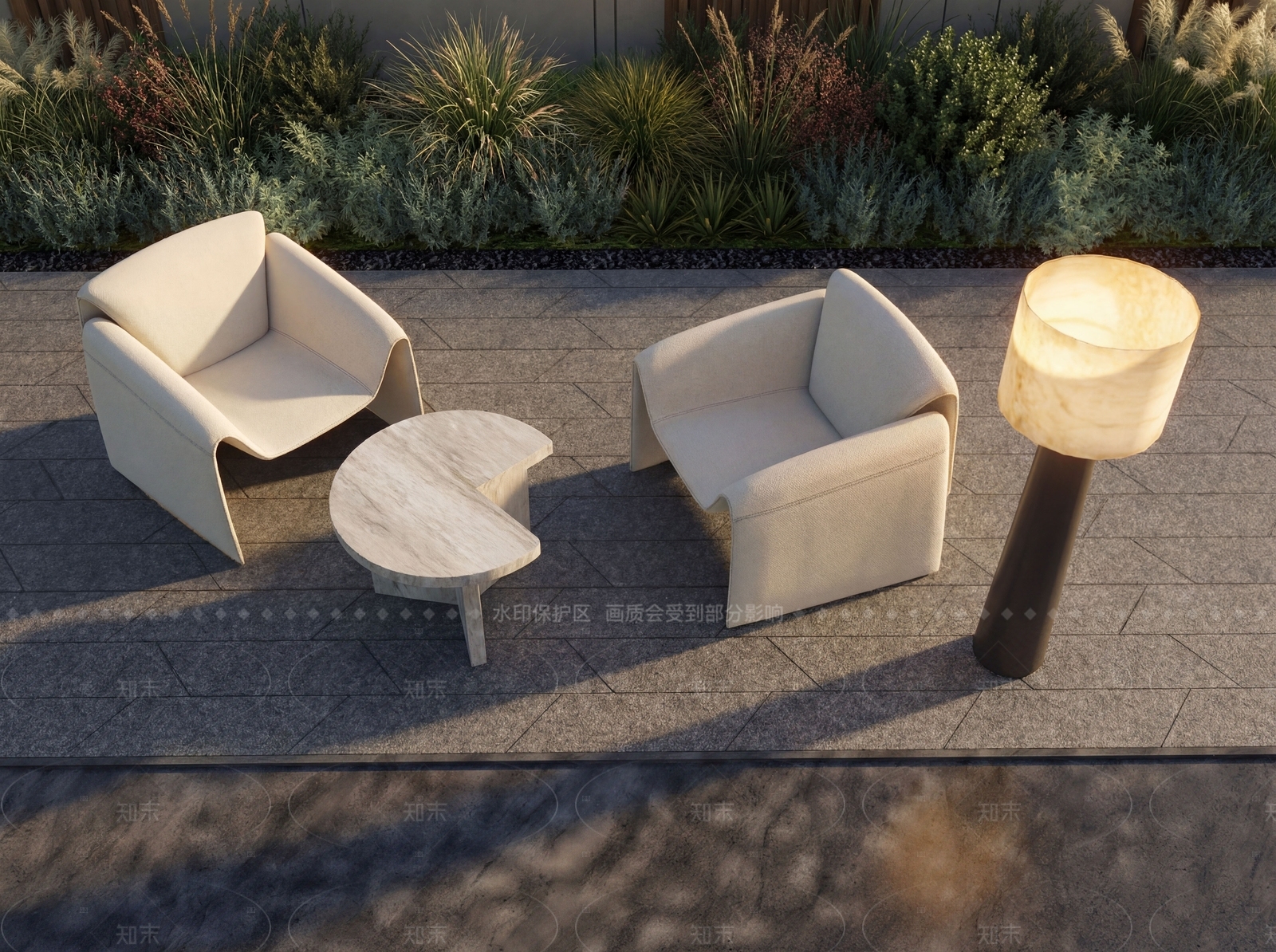 现代轻奢景观座椅SU模型下载【ID:1208514399】