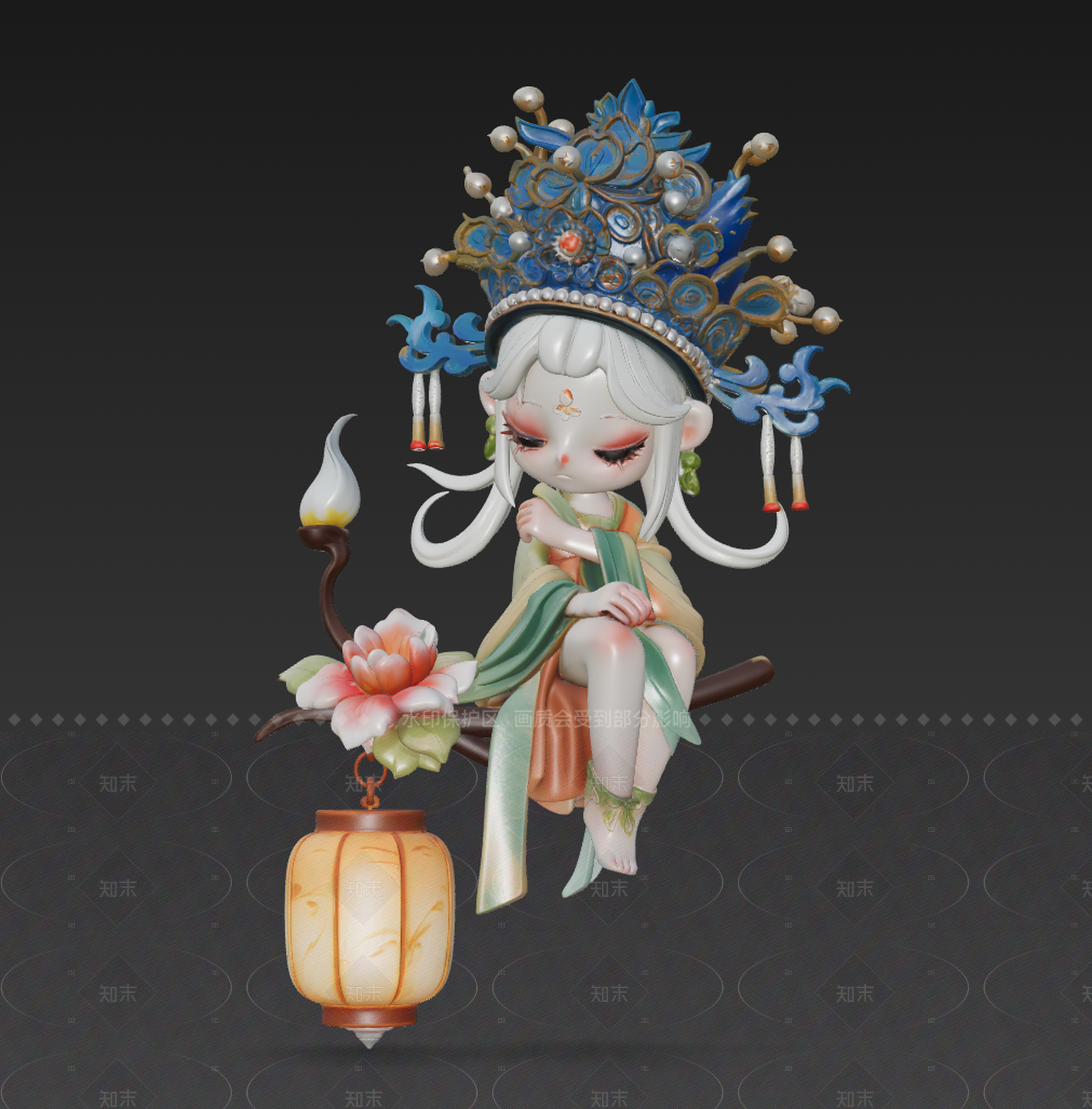 新中式雕塑摆件3D模型下载【ID:1208514411】