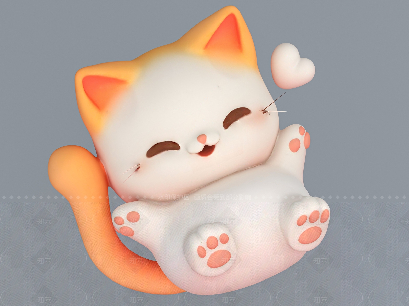 软萌治愈风雕塑摆件3D模型下载【ID:1208514643】
