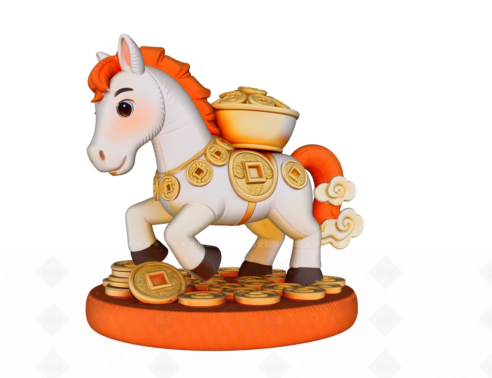 新中式生肖雕塑3D模型下载【ID:1208514988】