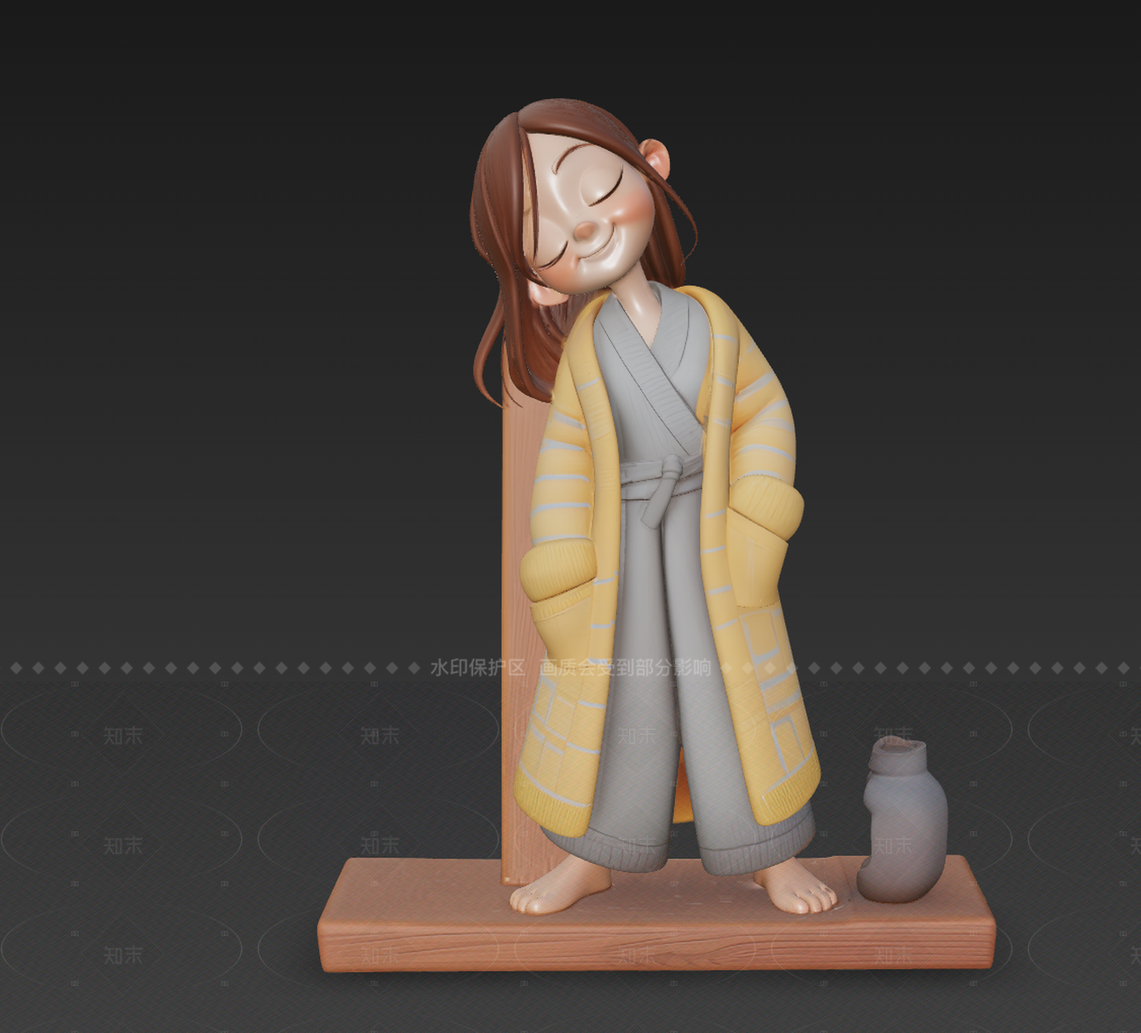 日式雕塑摆件3D模型下载【ID:1208515068】