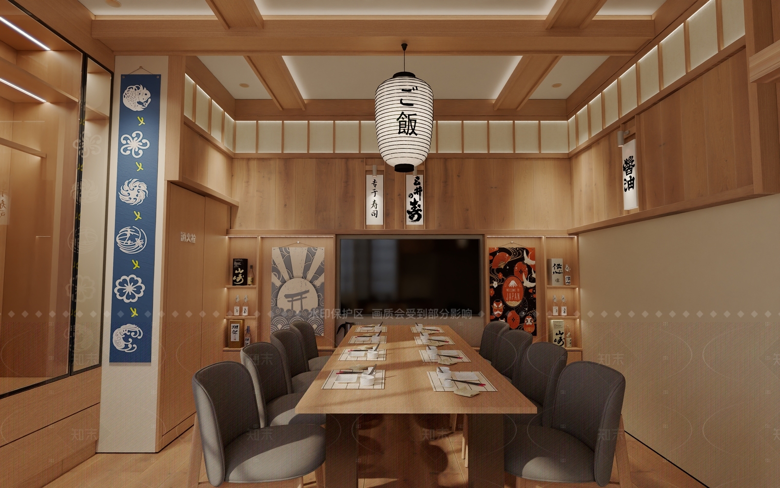 日式日料店3D模型下载【ID:1208518603】