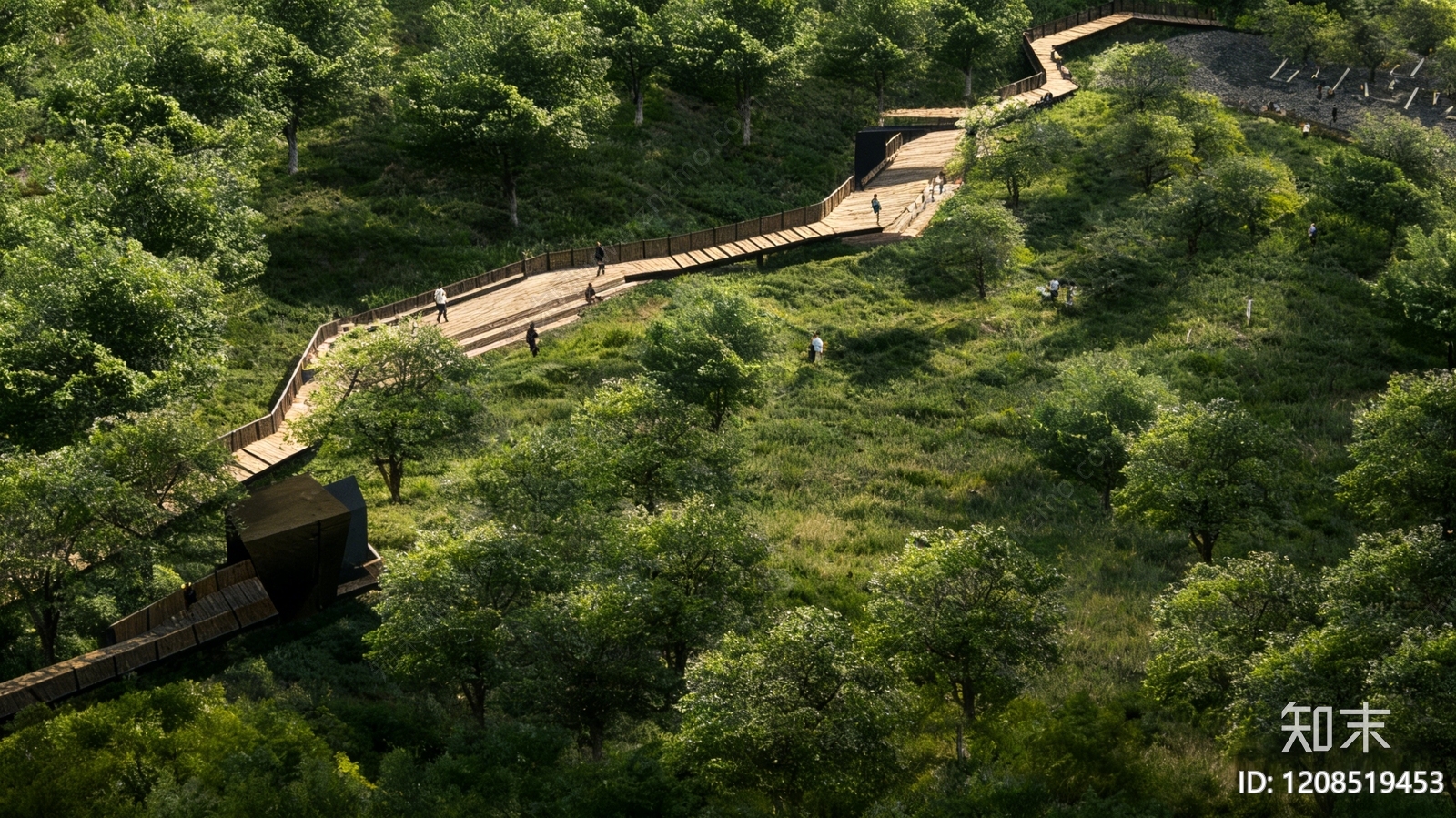 现代原木栈道施工图下载【ID:1208519453】