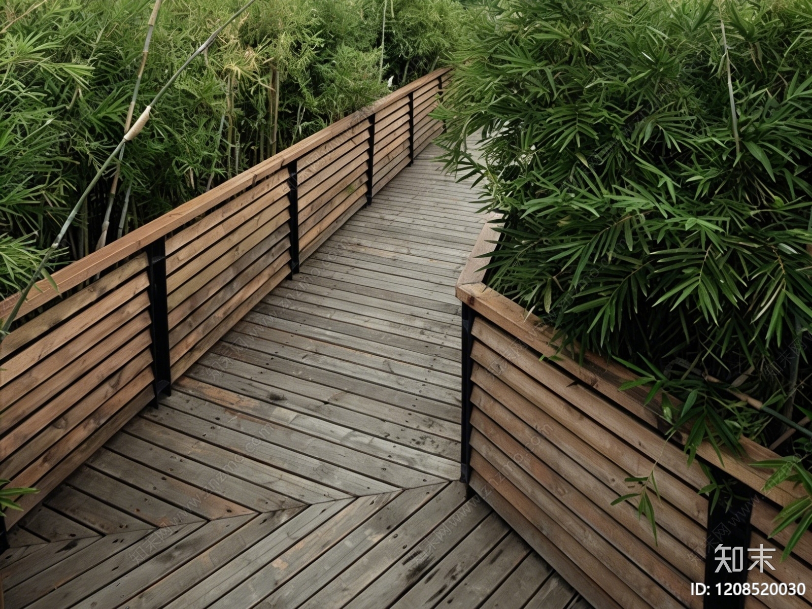 原木现代栈道施工图下载【ID:1208520030】