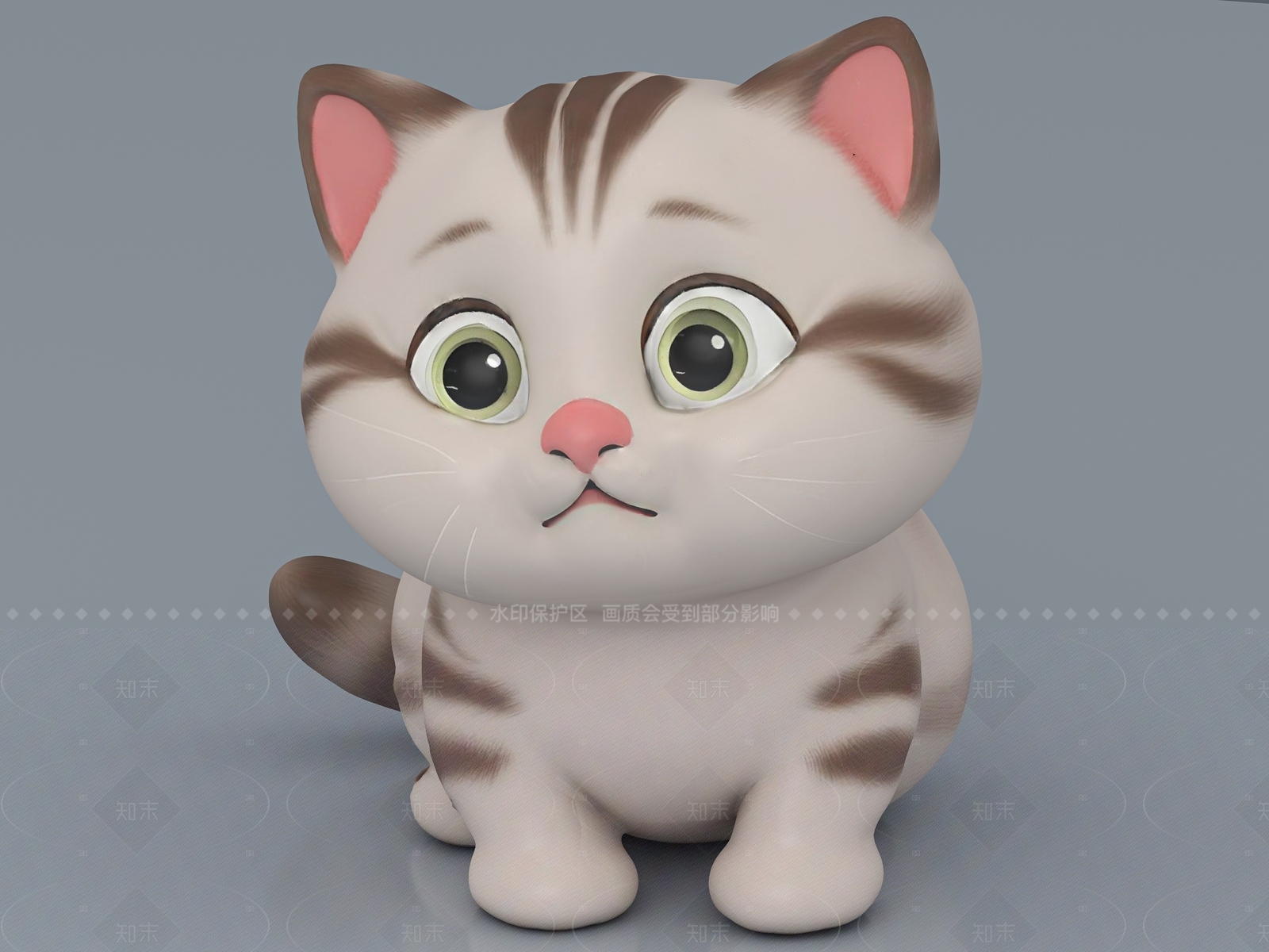 卡通萌系猫3D模型下载【ID:1208520363】
