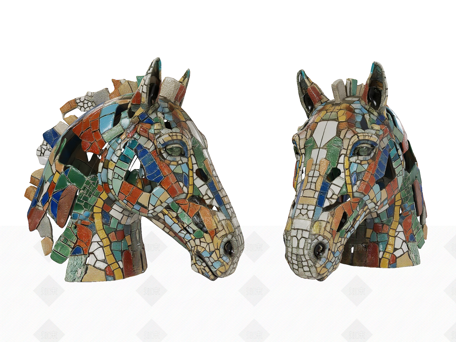 马赛克艺术雕塑摆件3D模型下载【ID:1208520529】