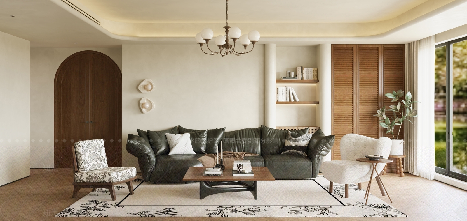 中古风大平层客餐厅3D模型下载【ID:1208521263】