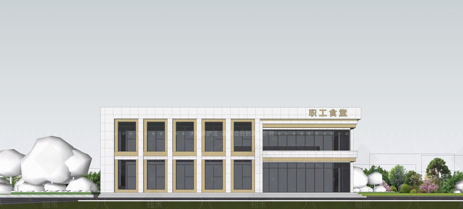 现代简约学生食堂SU模型下载【ID:1208525098】