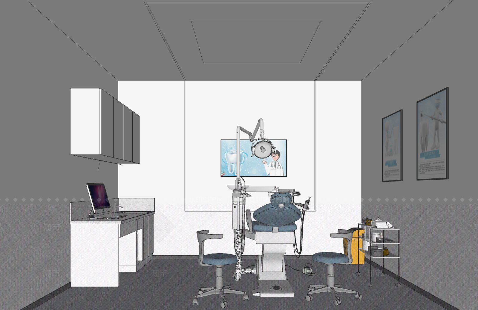 现代医院SU模型下载【ID:1208529098】
