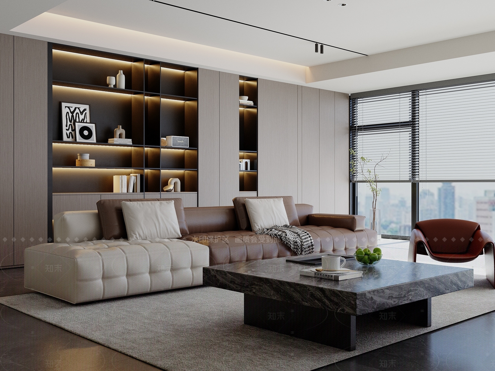 现代简约家居客厅3D模型下载【ID:1208529745】