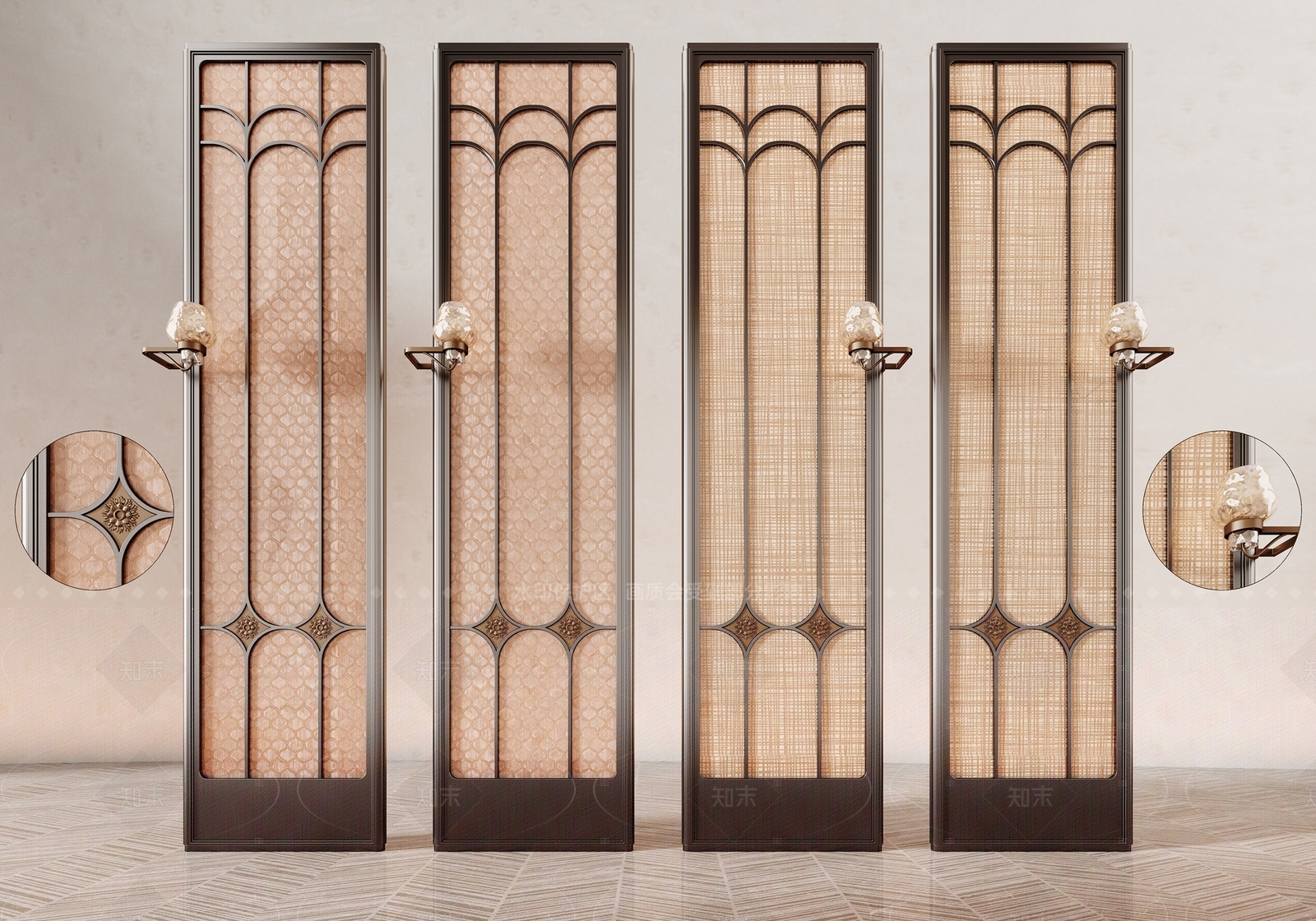 中古风屏风3D模型下载【ID:1208529845】