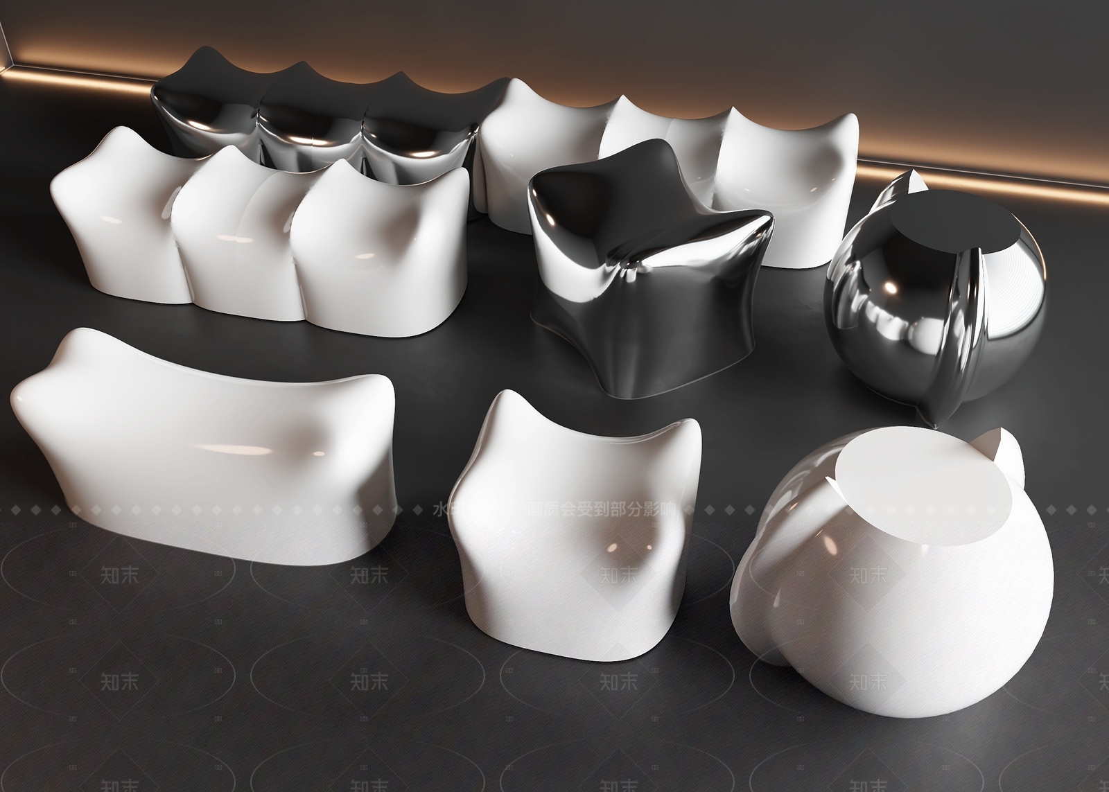 极简沙发凳3D模型下载【ID:1208531964】