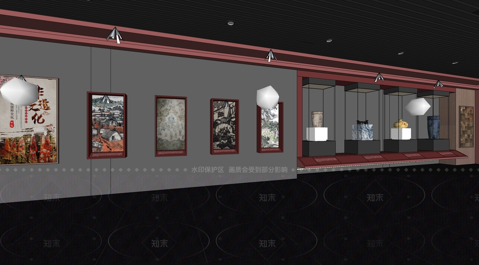 现代新中式其他文化空间SU模型下载【ID:1208532421】