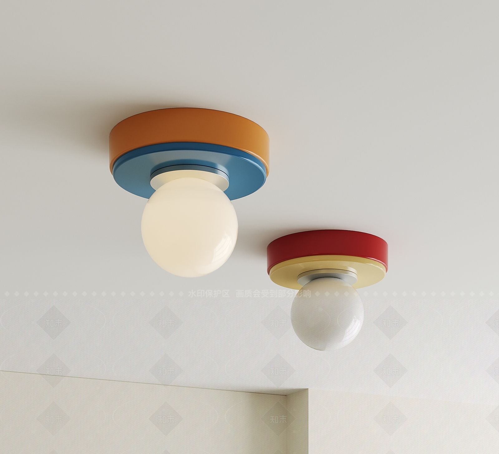 现代简约儿童房吸顶灯3D模型下载【ID:1208533574】