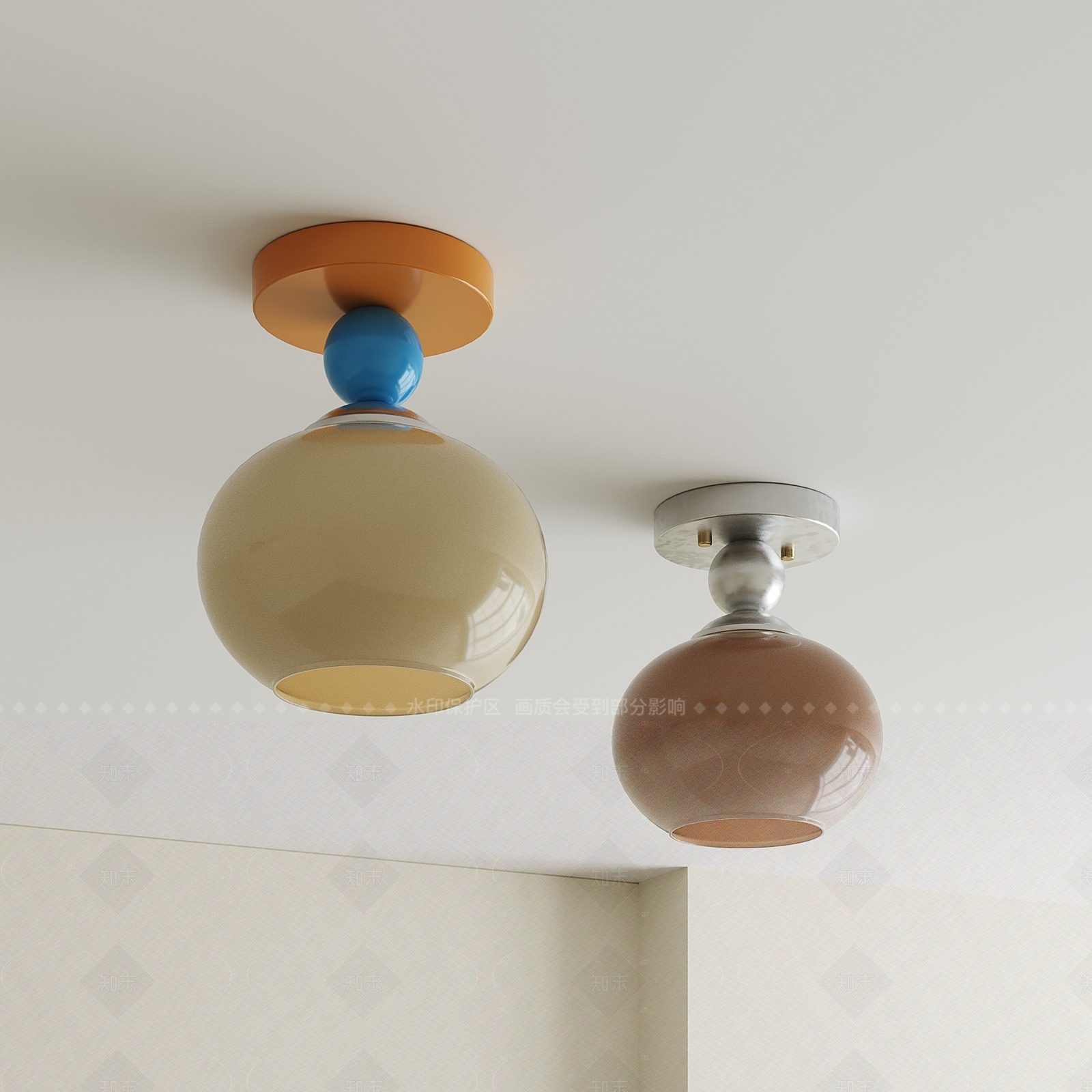 现代简约儿童房吸顶灯3D模型下载【ID:1208533630】