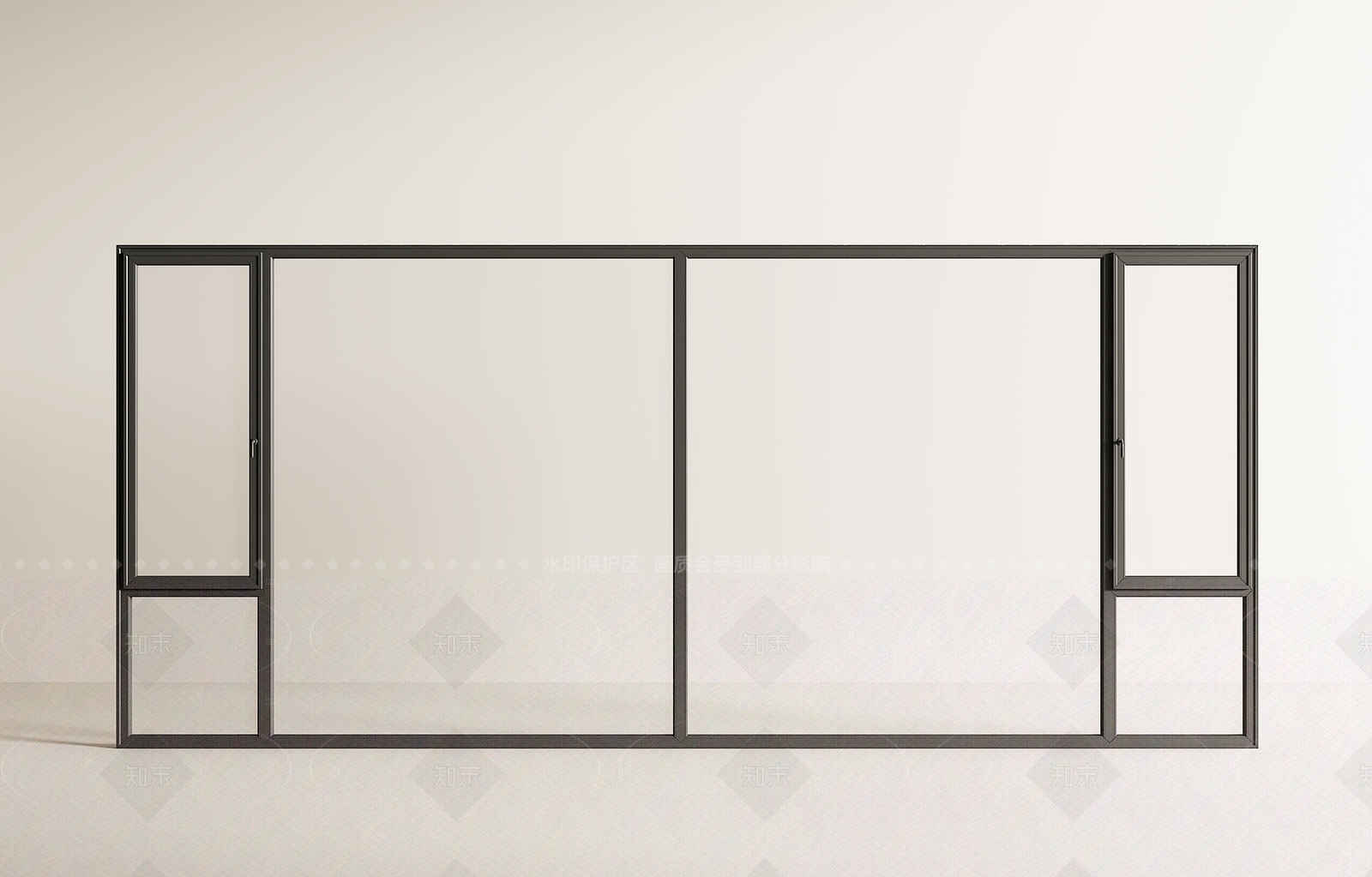 现代落地窗SU模型下载【ID:1208536047】