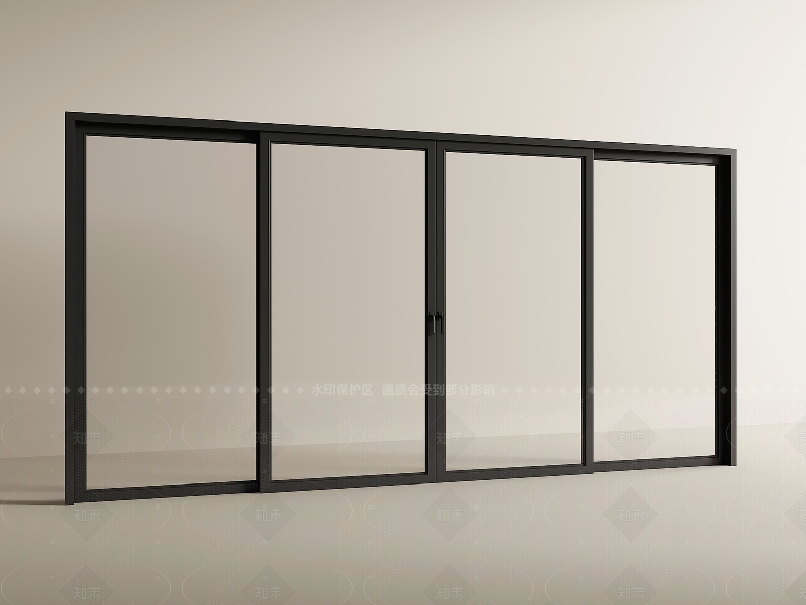 现代推拉门SU模型下载【ID:1208536184】