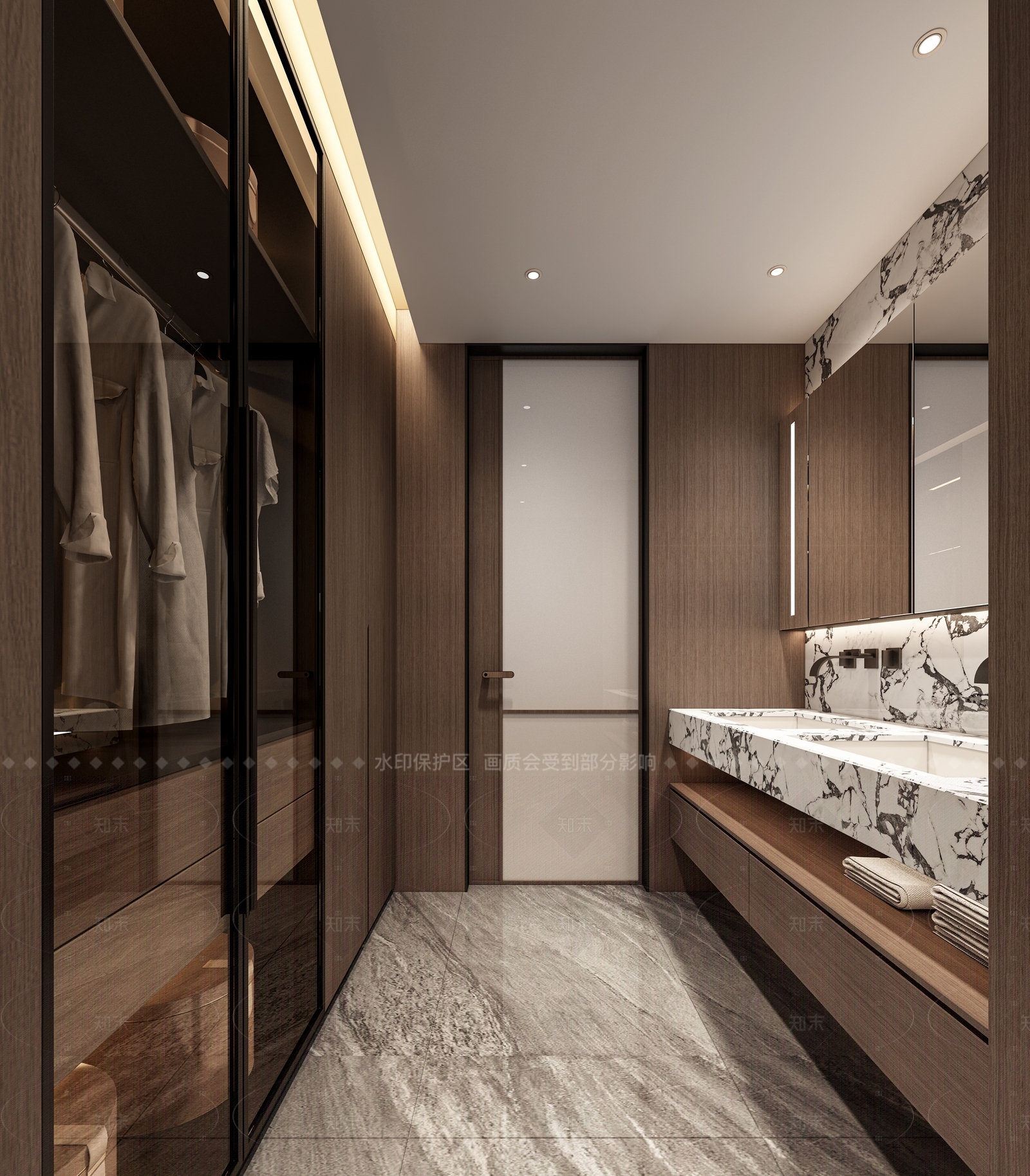 现代简约衣帽间3D模型下载【ID:1208536945】