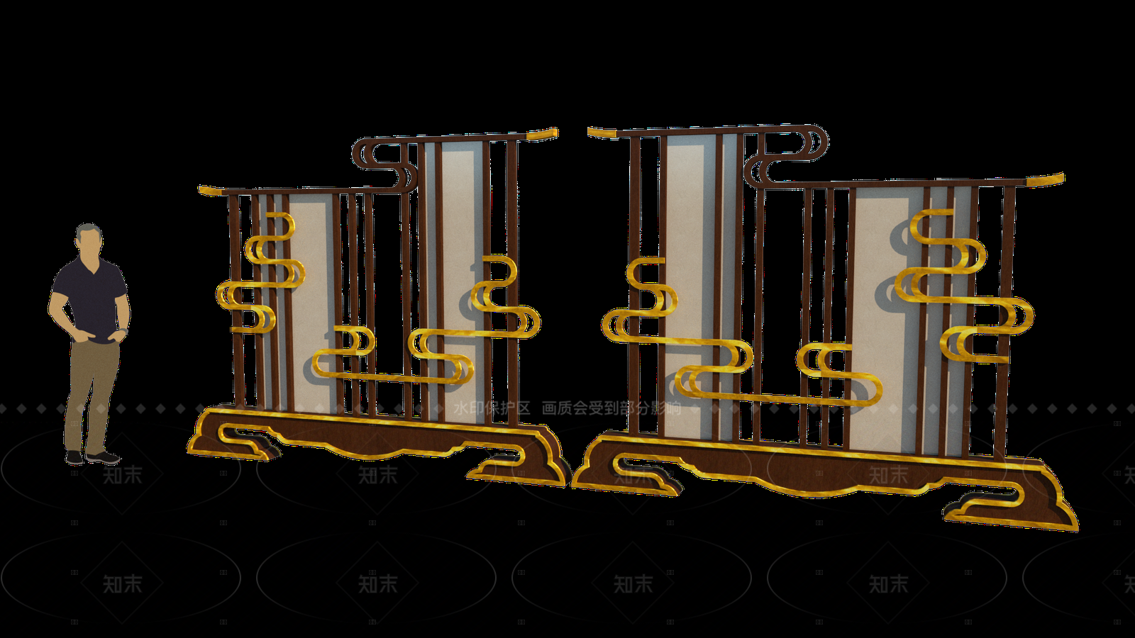 中式复古屏风SU模型下载【ID:1208539165】
