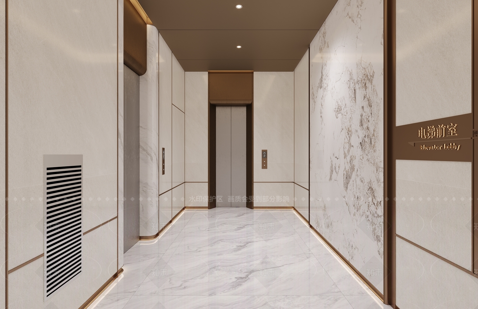 现代轻奢电梯间3D模型下载【ID:1208539586】
