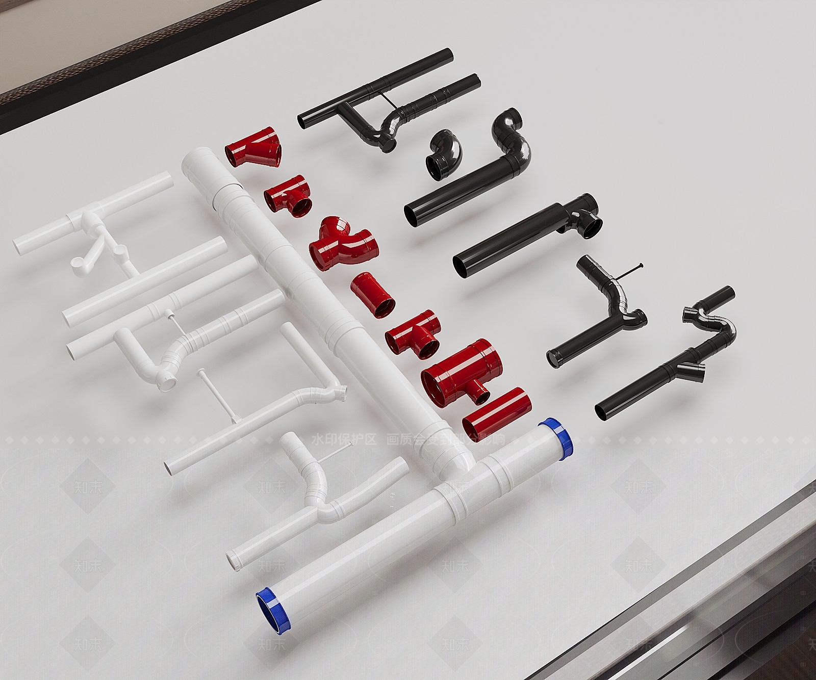 现代简约管道3D模型下载【ID:1208540408】