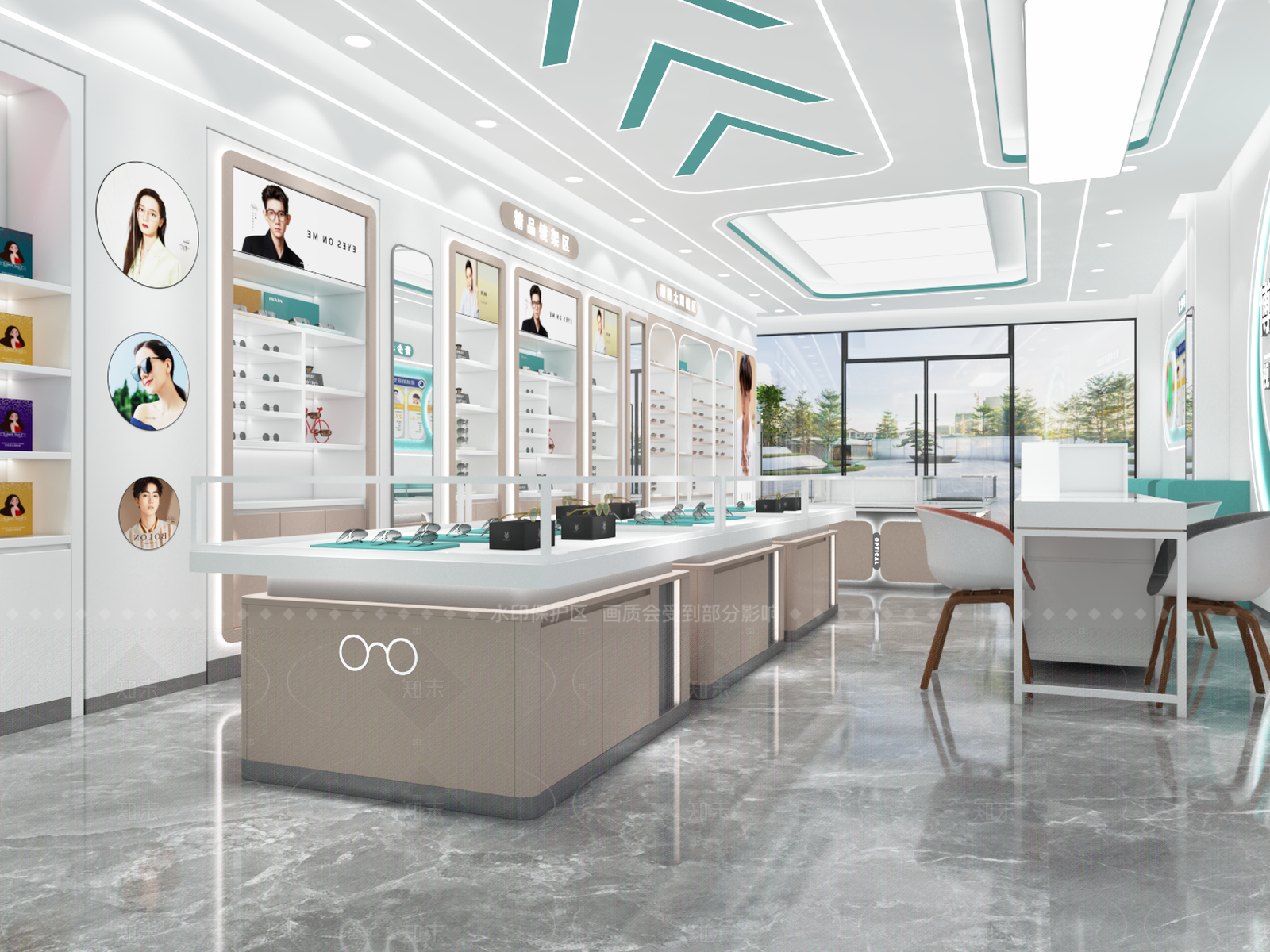现代简约眼镜店3D模型下载【ID:1208541483】