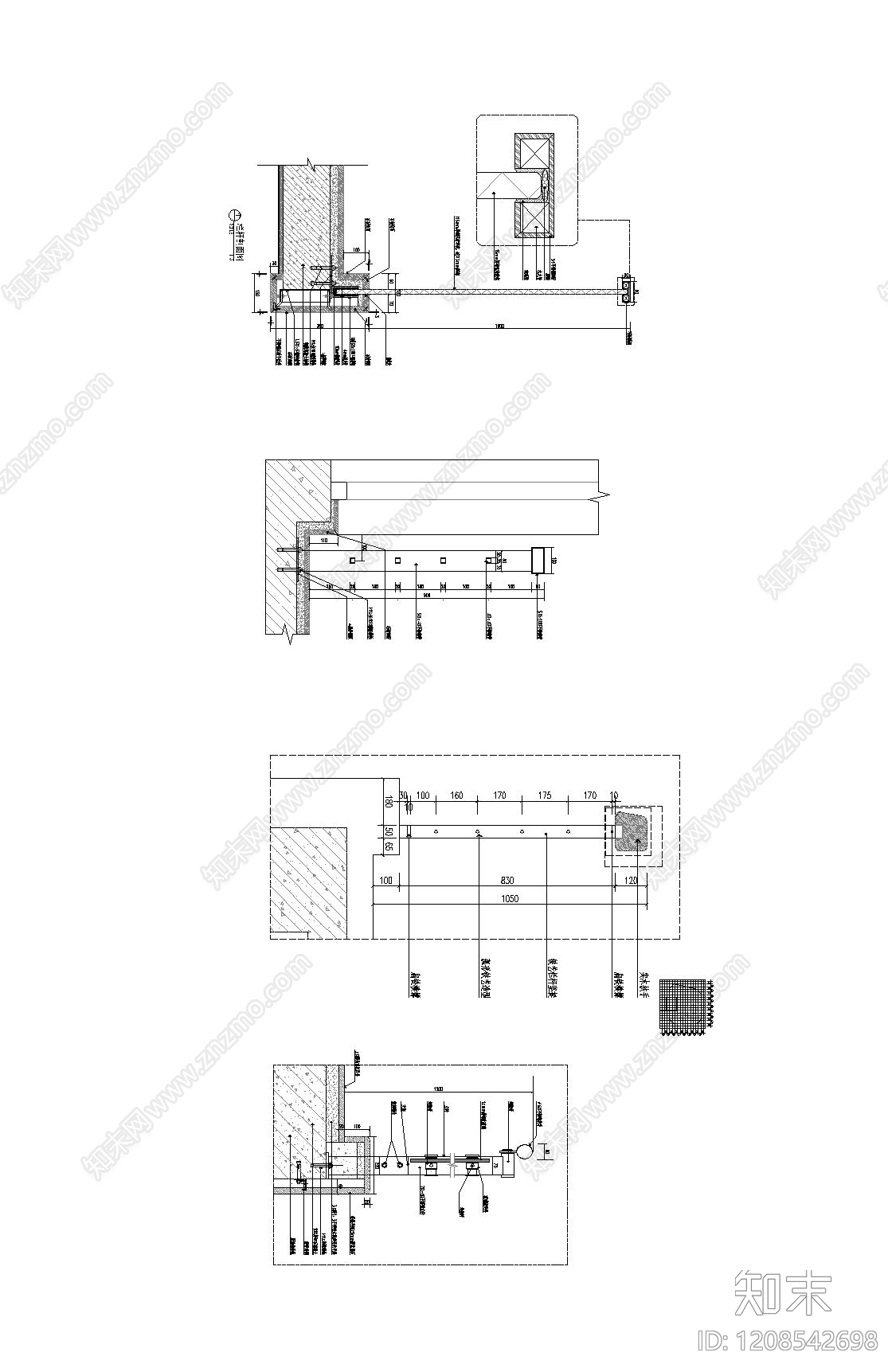 现代楼梯节点施工图下载【ID:1208542698】