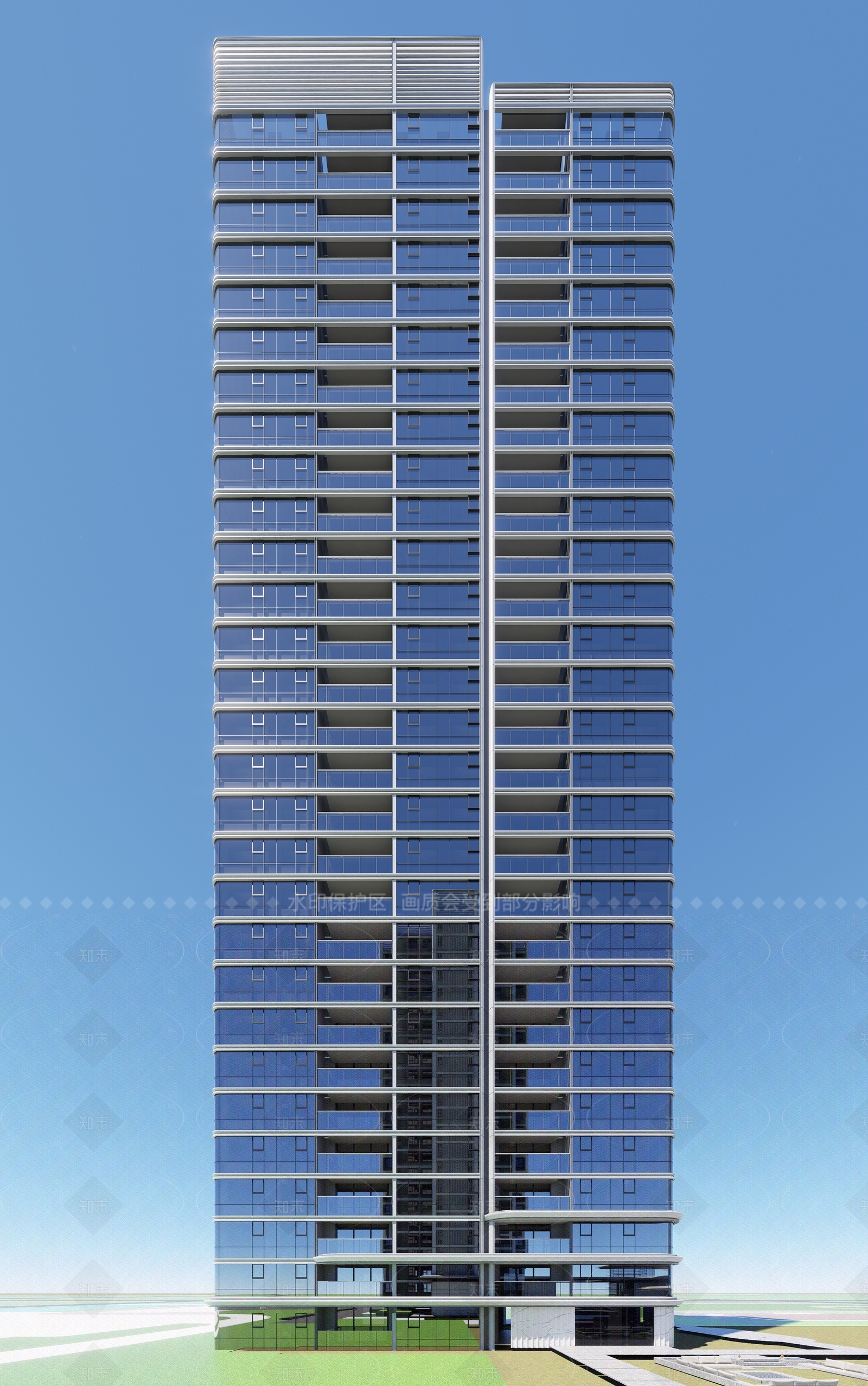 现代高层住宅SU模型下载【ID:1208542876】