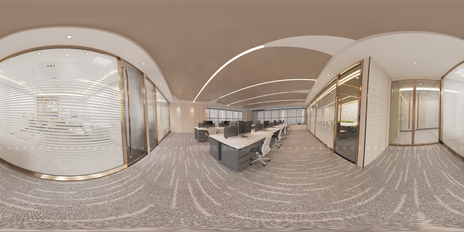 现代简约办公区3D模型下载【ID:1208545402】